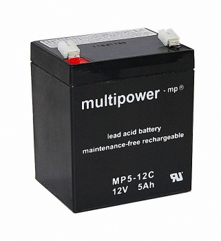 Blei Gel Akku Multipower-MP5-12C für Portabler Lautsprecher Lenco PA-85 PA-95