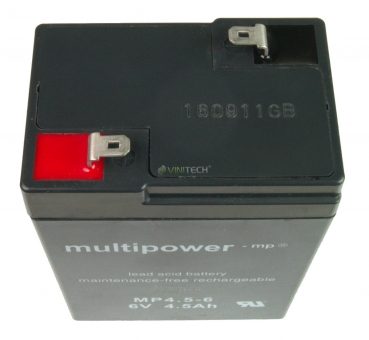 Original Multipower Blei Gel Akku Batterie 6V 4,5Ah MP4.5-6