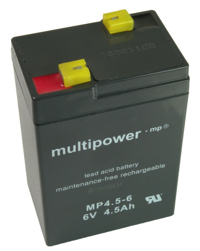 Original Multipower Blei Gel Akku Batterie 6V 4,5Ah MP4.5-6